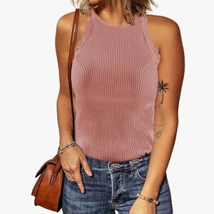 🩷 DOKOTOO Ribbed Sleeveless Scalloped Top
